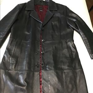 Beautiful Black Vintage Leather Coat
